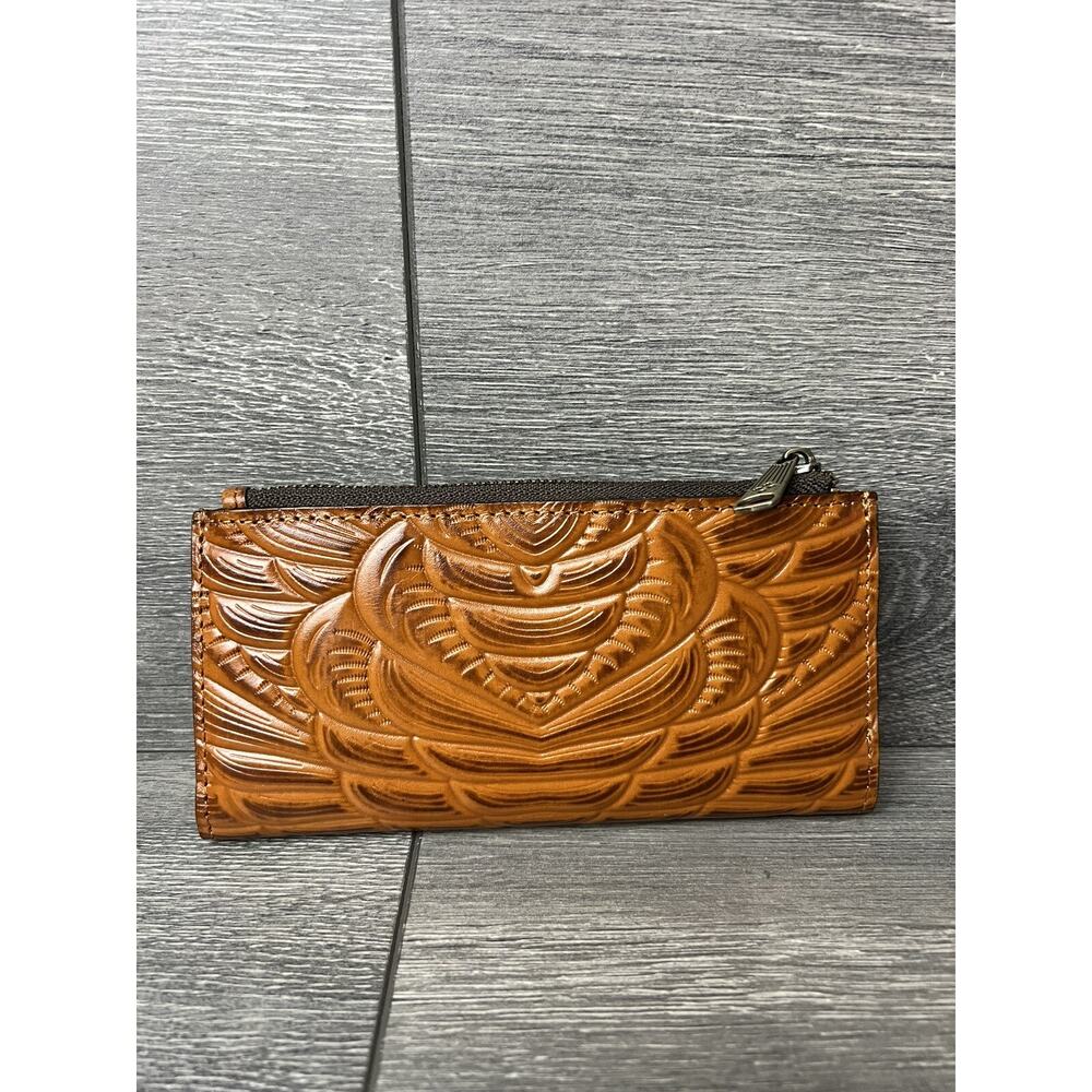Patricia Nash Nazari Leather Fold Wallet burnished gold color B000605 - Picture 2 of 8